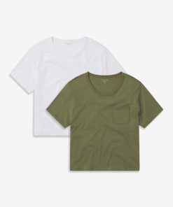 Cotton Boxy Pocket Crew Neck Tee 2-Pack