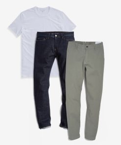 Bundle 02: 1 pair of Chinos + 1 Driggs Tee + 1 pair of Jeans
