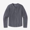 Cotton Waffle Curved Hem Henley