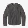 Cotton Waffle Curved Hem Henley