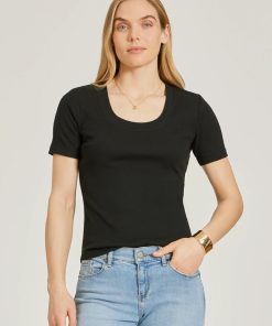 Rib Scoop Neck Tee