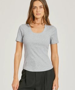 Rib Scoop Neck Tee